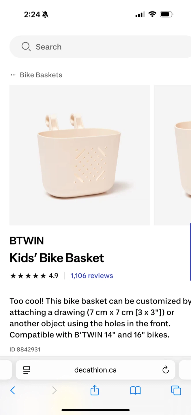 BTWIN Kids' Bike Basket - photo 2