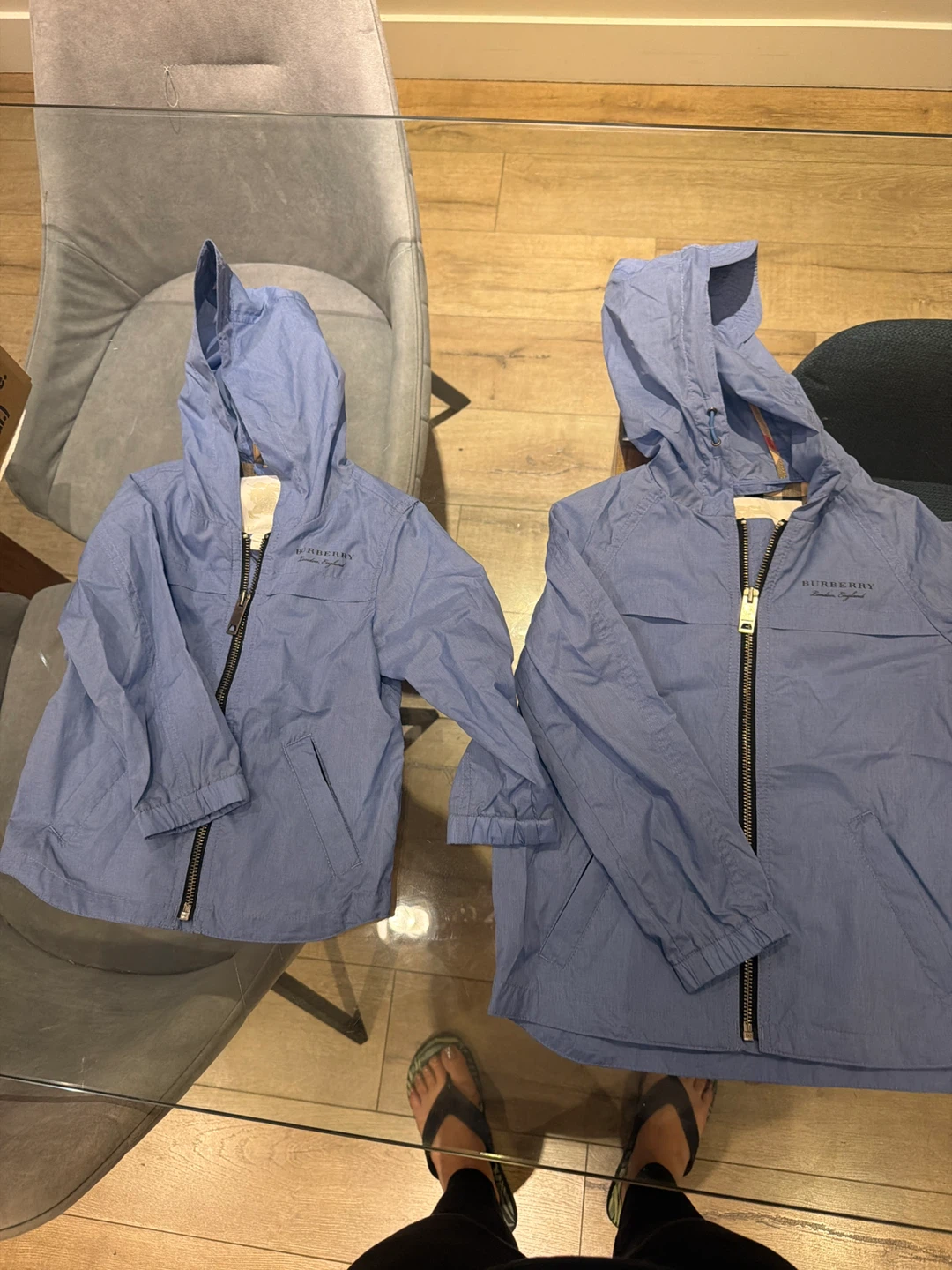 2 Burberry Light Blue Hooded Jacket