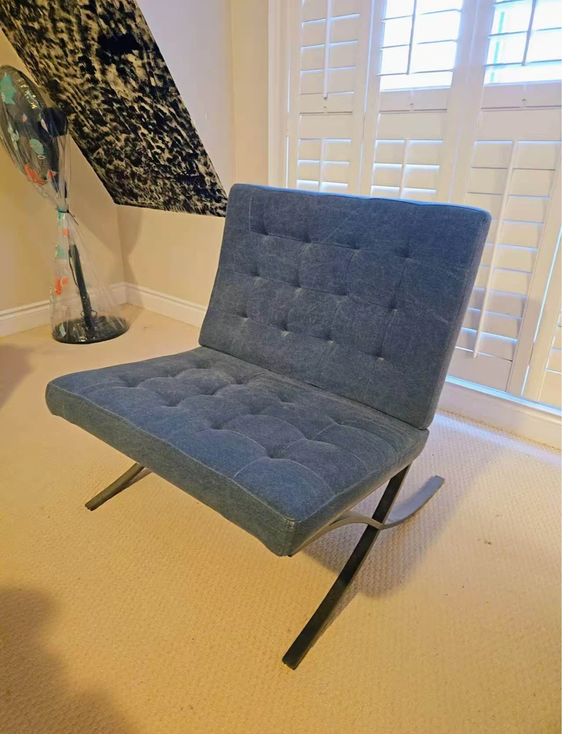 Blue Upholstered Accent Chair - NEED TO SELL EVERYTHING