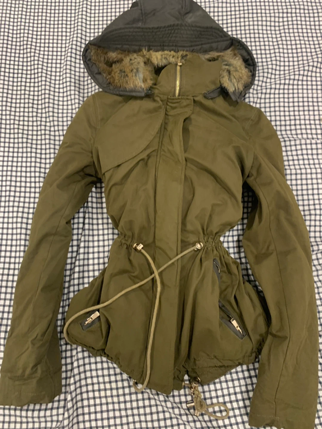 TRAFALUC by Zara Women's Olive Green Parka Jacket - XS
