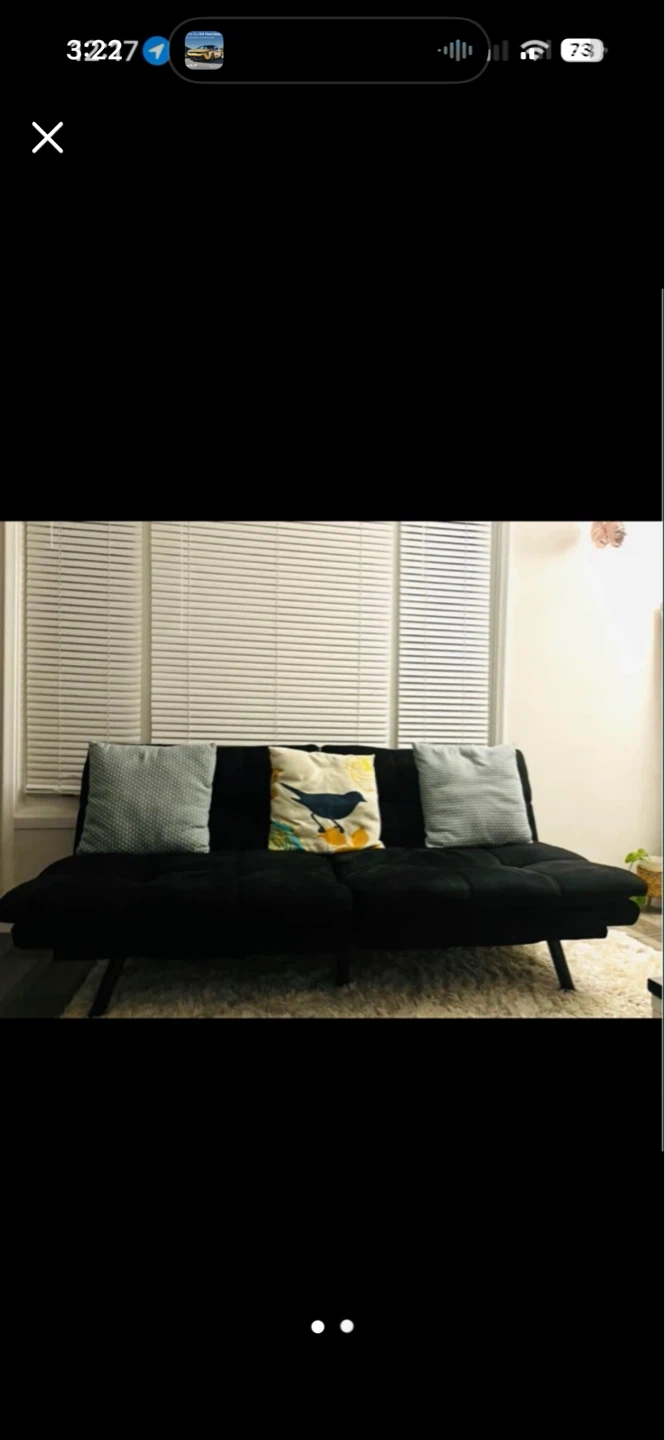 Black futon sofa - photo 2