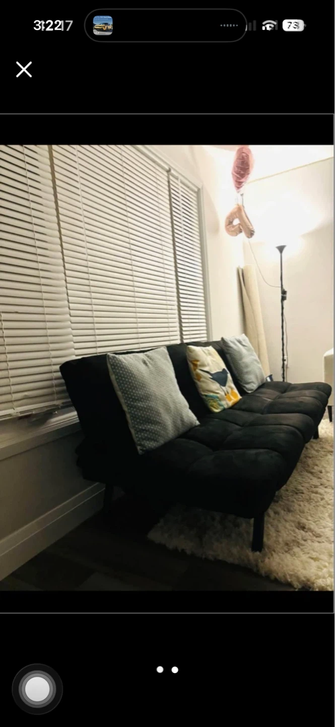 Black futon sofa