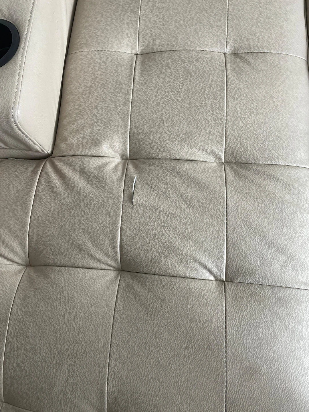 Beige Faux Leather Sectional Sofa - photo 3
