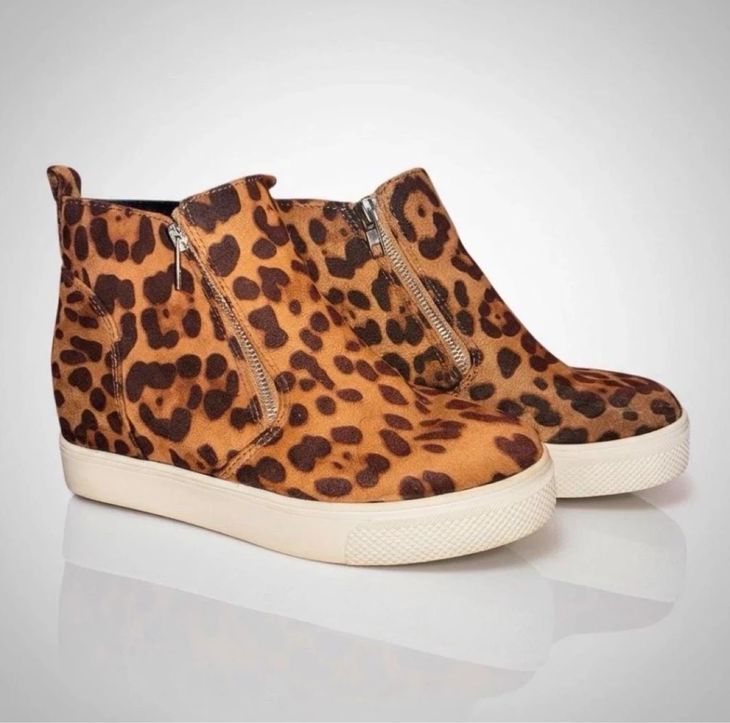 Retro Leopard Wedge Sneakers Women’s Sneakers 7.5