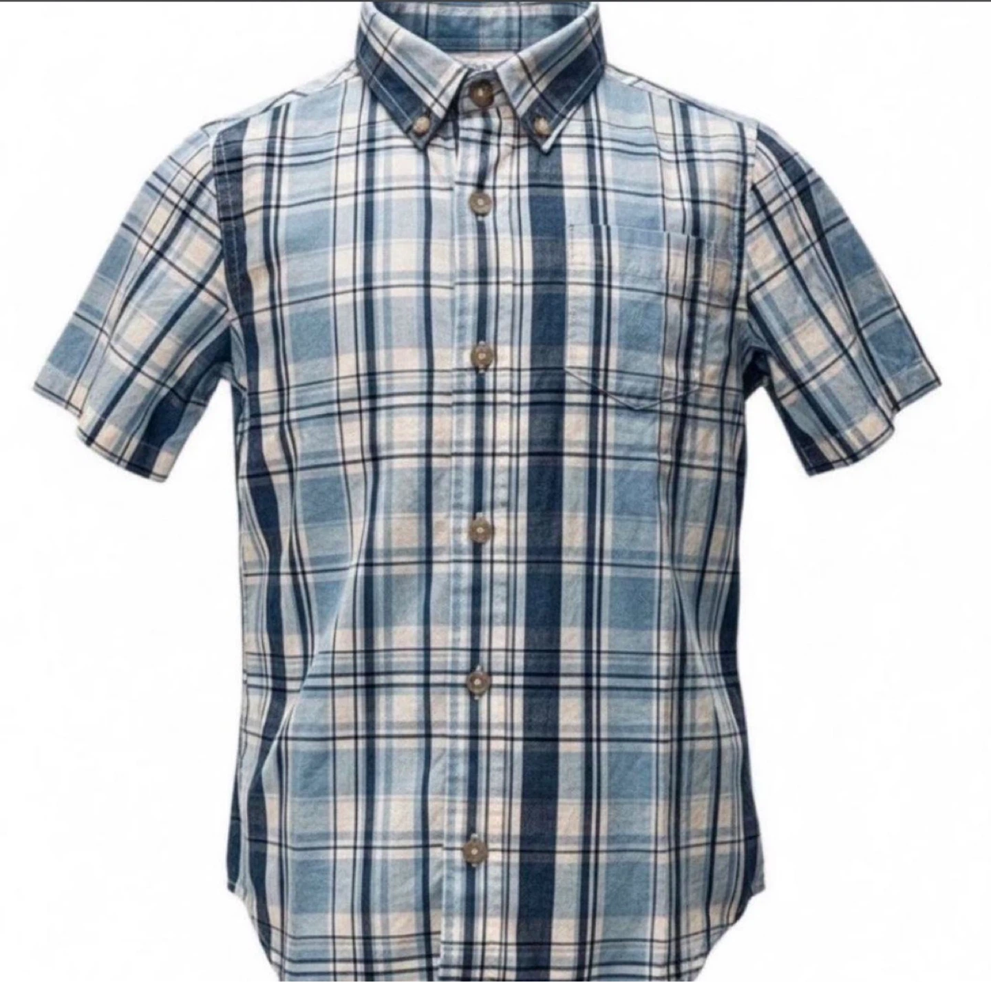 Tommy Bahama Boys Blue Plaid Button Down Shirt