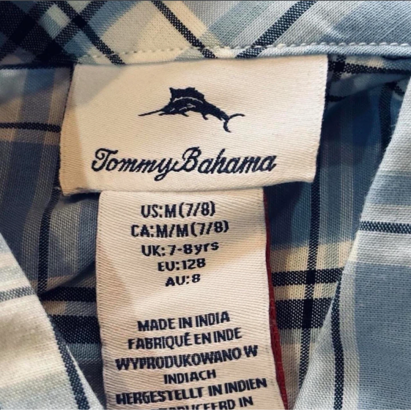 Tommy Bahama Boys Blue Plaid Button Down Shirt - photo 2