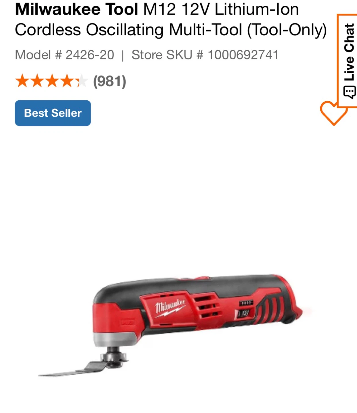 Milwaukee M12 12V Oscillating Multi-Tool (Tool-Only)