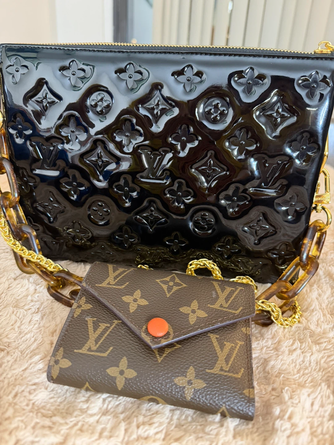 LV BLACK Coussin pm & leather wallet