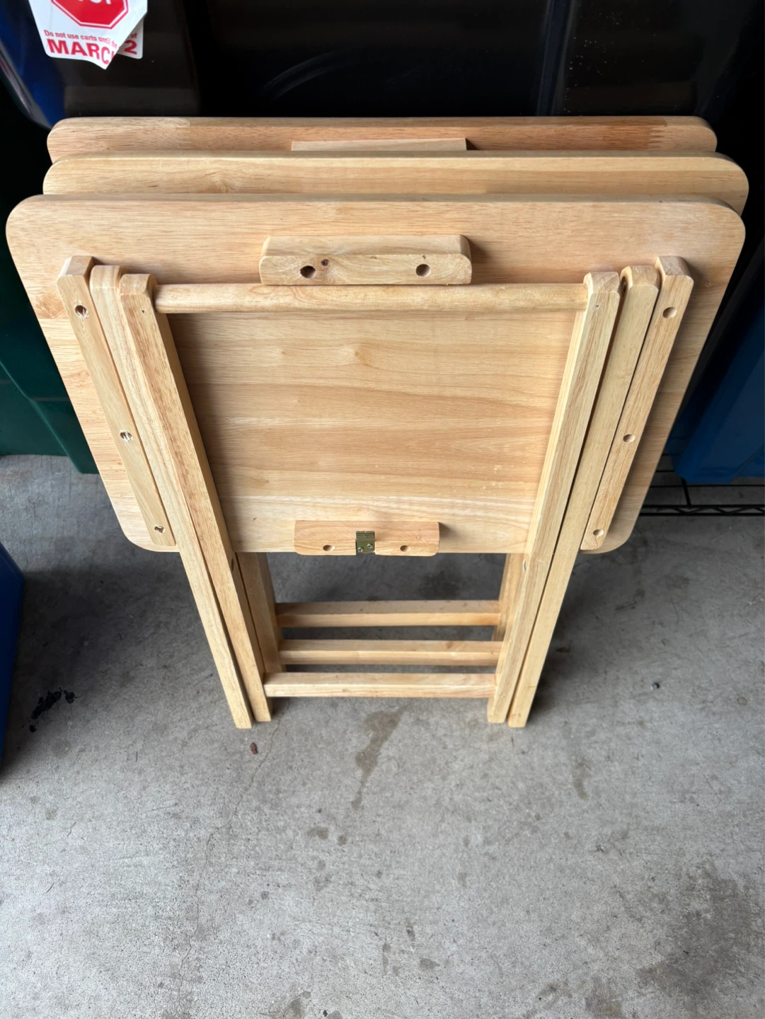 Set of 3 Wooden TV Trays