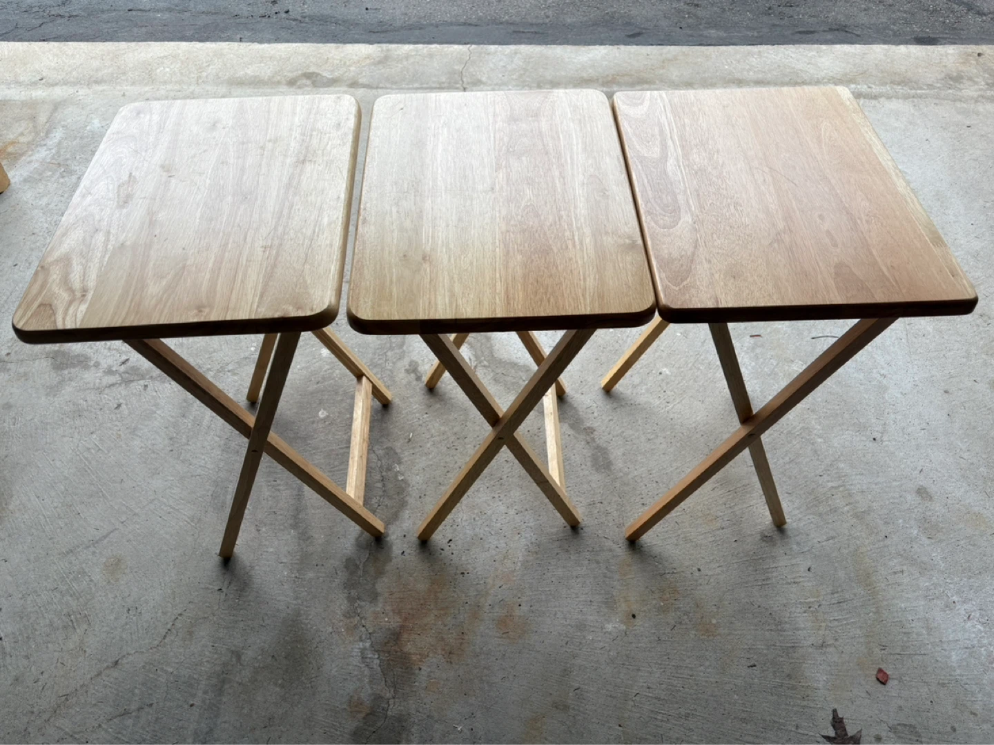 Set of 3 Wooden TV Trays - photo 2