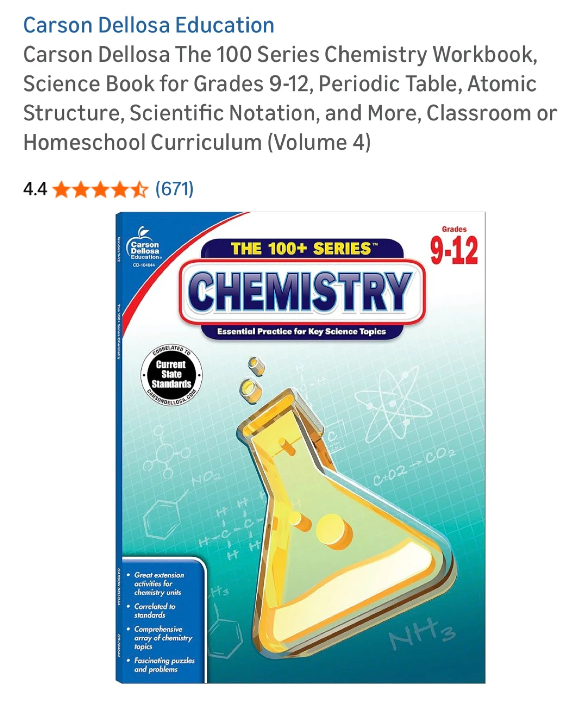 Carson Dellosa Chemistry Workbook - NEED YO SELL EVERYTHING