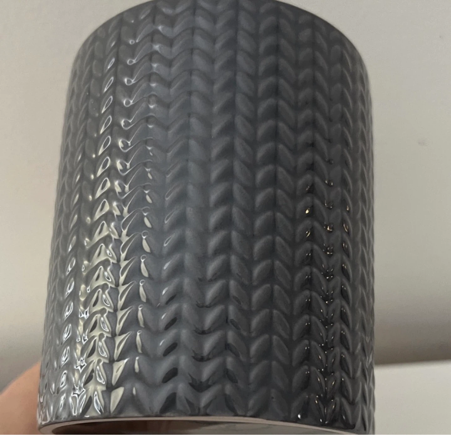 Grey Knit-Pattern Ceramic Mug - photo 2