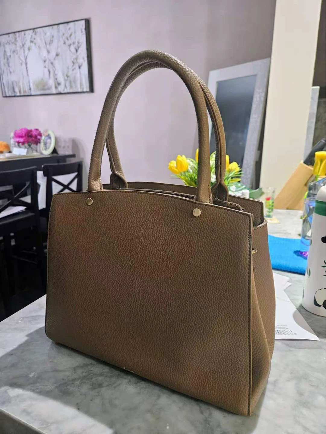 Brown Leather Tote Bag with Bow - NEED TO SELL EVERYTHING - photo 2