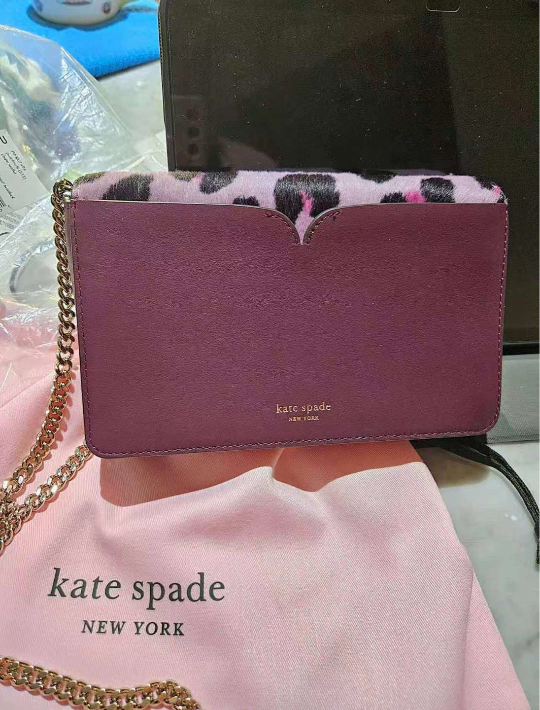 Kate Spade Leopard Print Chain Wallet - NEED TO SELL EVERYTHING - photo 4