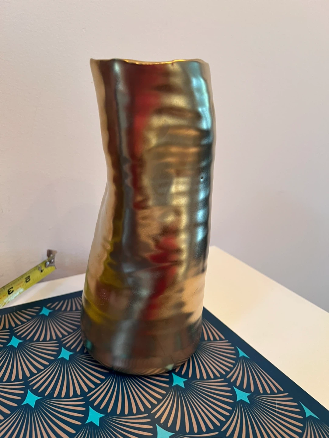 Gold Ceramic Vase - Molted Gold Design
