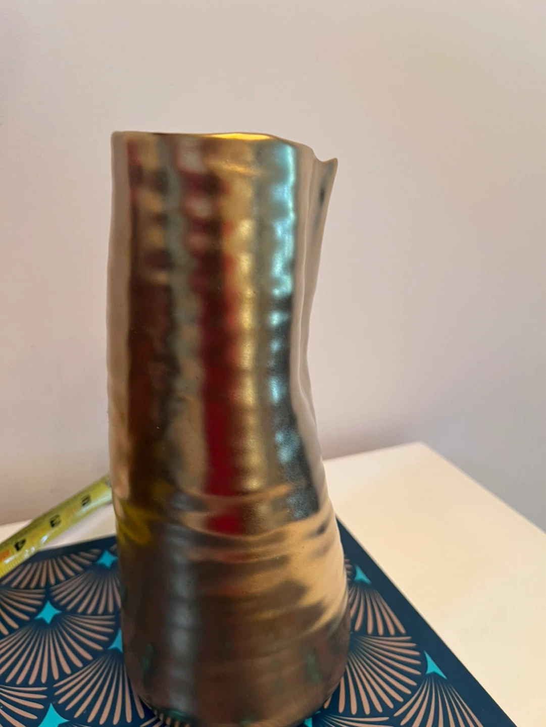 Gold Ceramic Vase - Molted Gold Design - photo 4