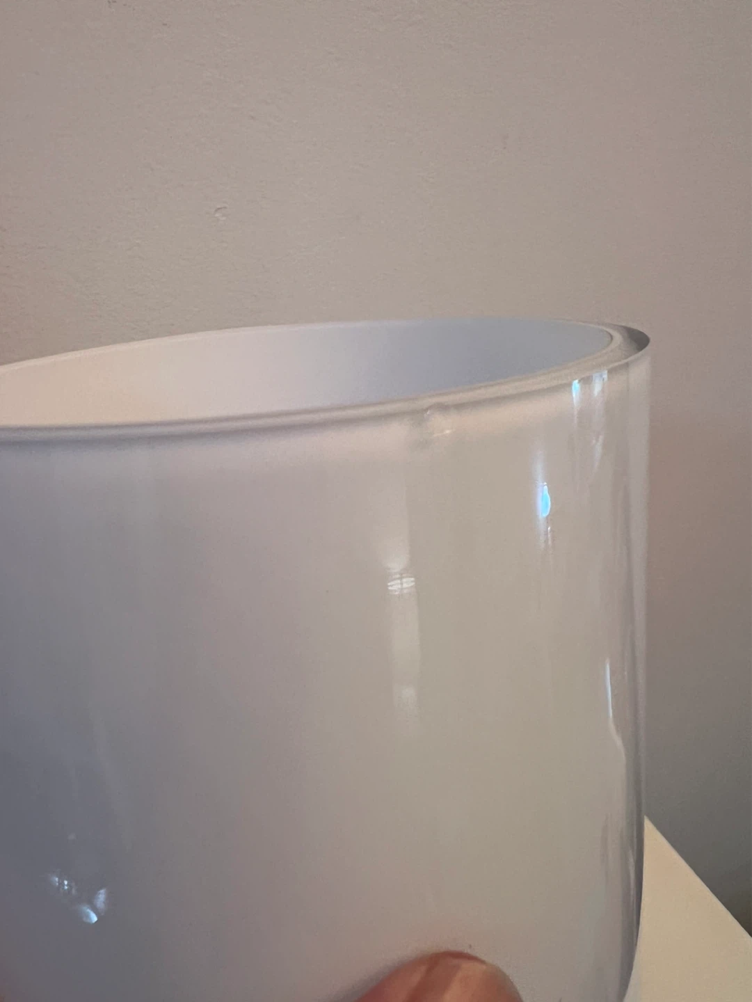 Extra Large White Handcrafted Glass Vase - photo 2