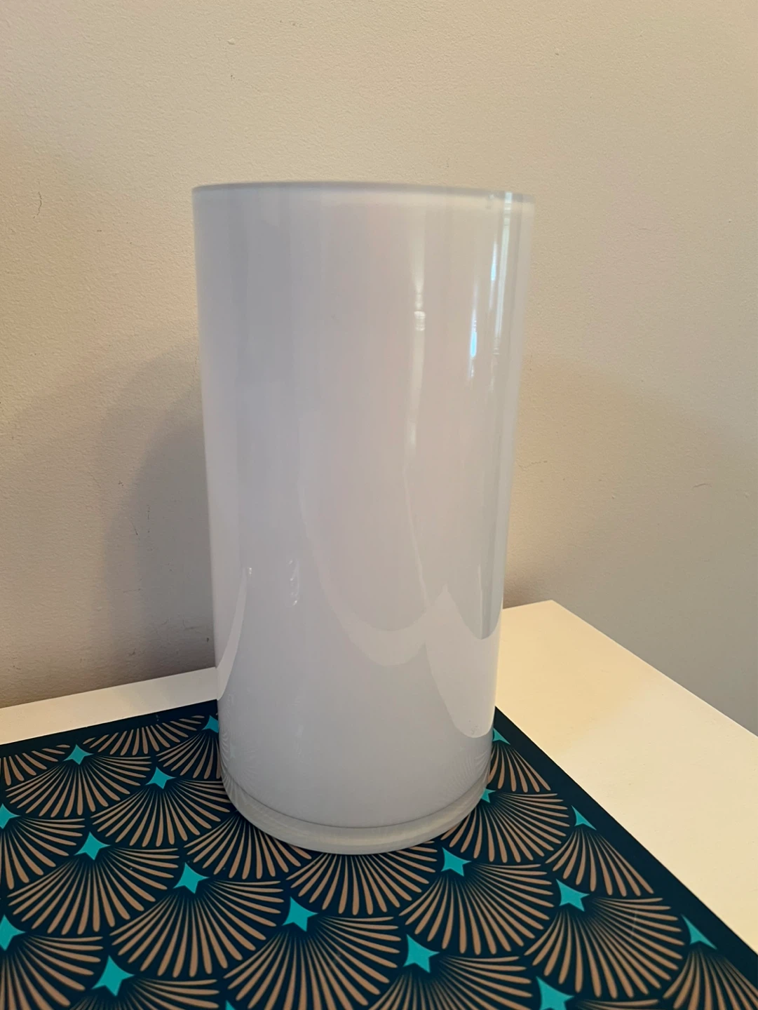 Extra Large White Handcrafted Glass Vase