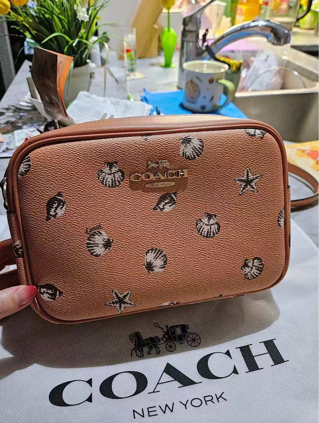Coach Crossbody Bag with Shell Print - NEED TO SELL EVERYTHING