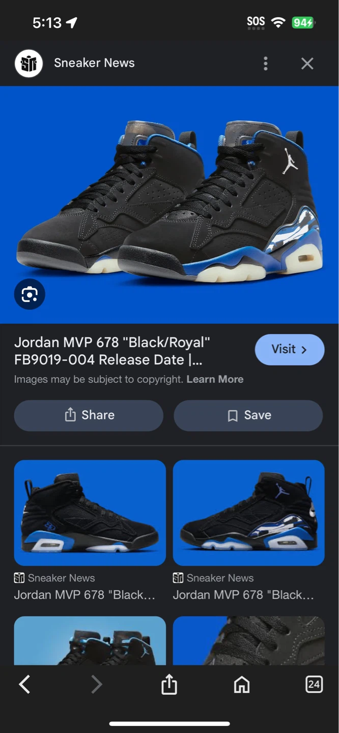 Jordan MVP 678 "Black/Royal" Sneakers and vans skool knuckle