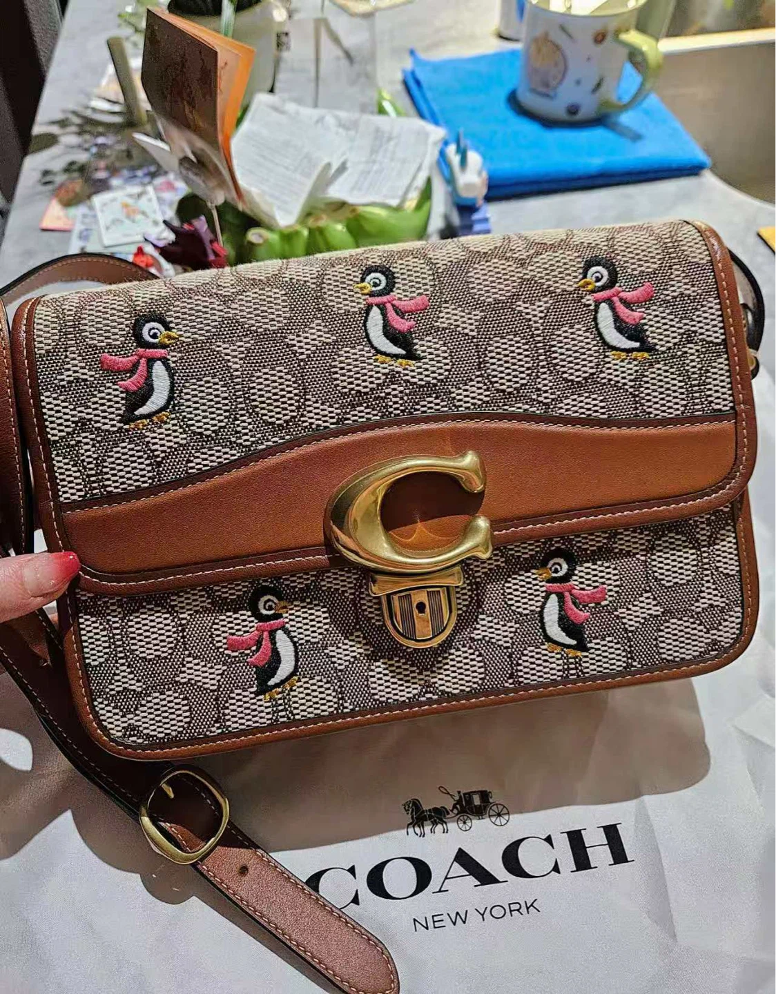 Coach Shoulder Bag with Penguin - NEED TO SELL EVERYTHING