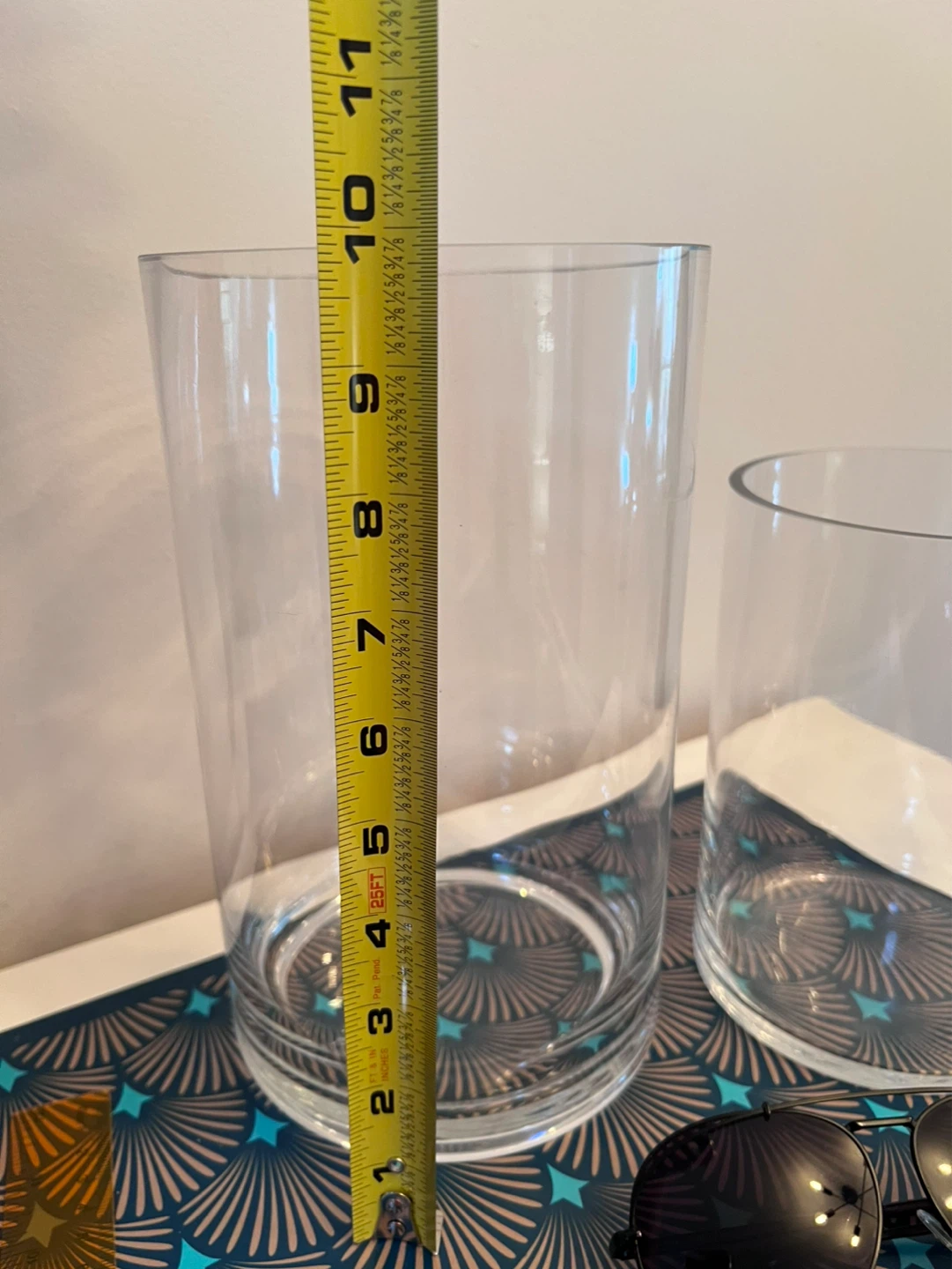 Set of 3 Clear Glass Cylindrical Vases - photo 2