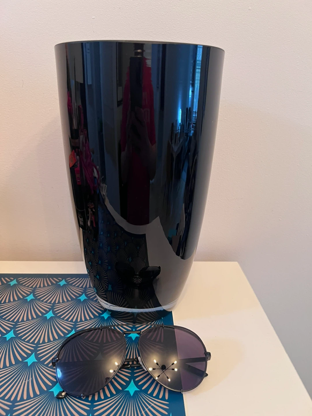 Black Tall Vase - Approximately one 12”