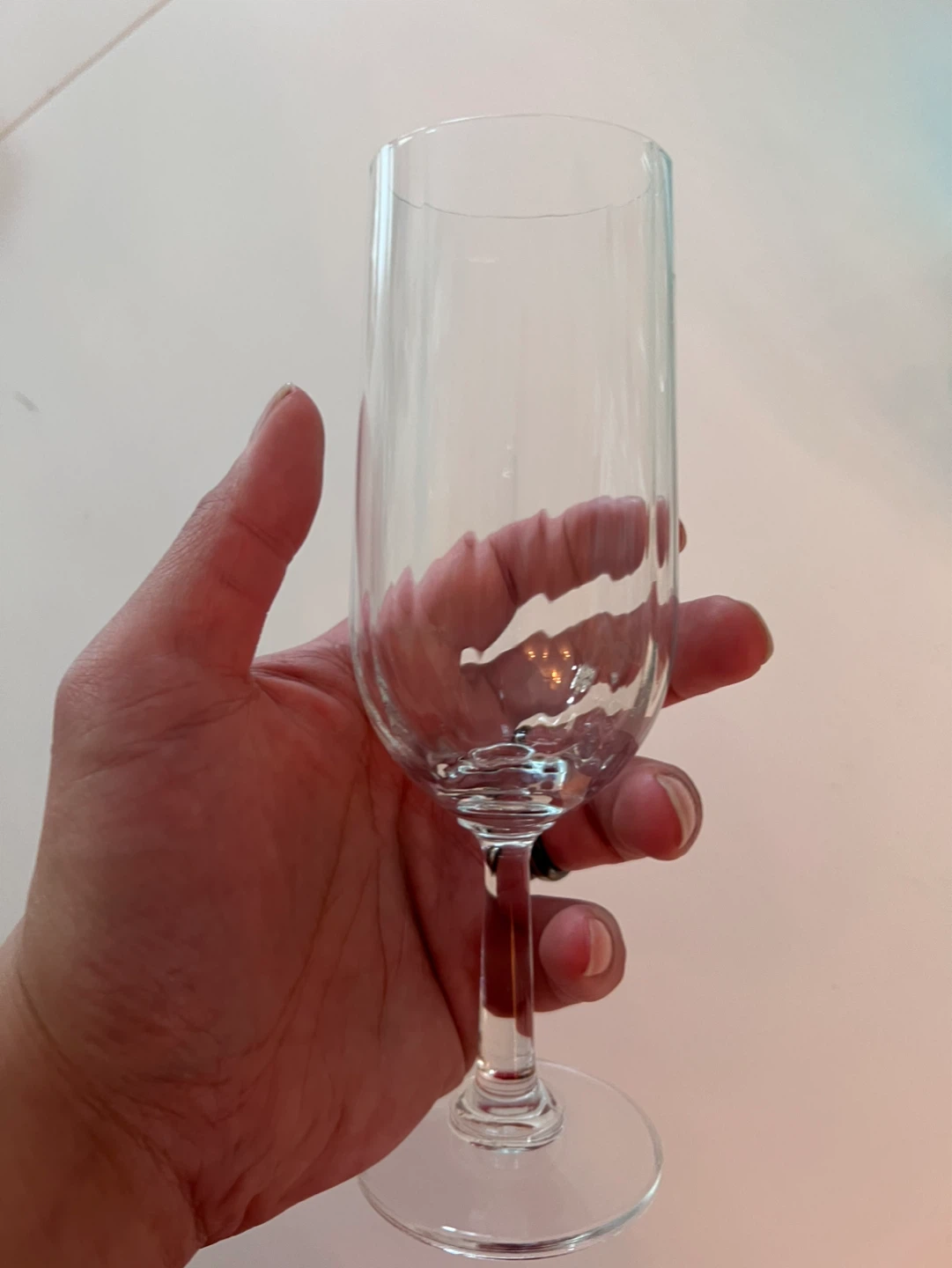 Set of 6 Clear Glass Fluted Champagne Flutes - photo 2