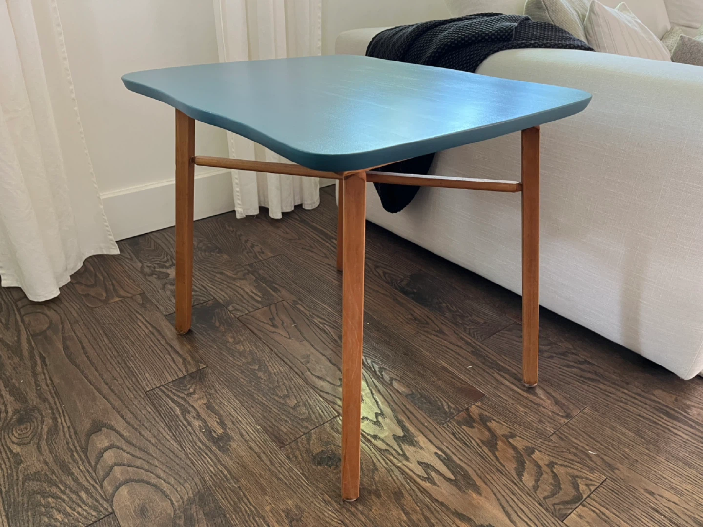 Blue Modern (MCM) End Table - photo 2