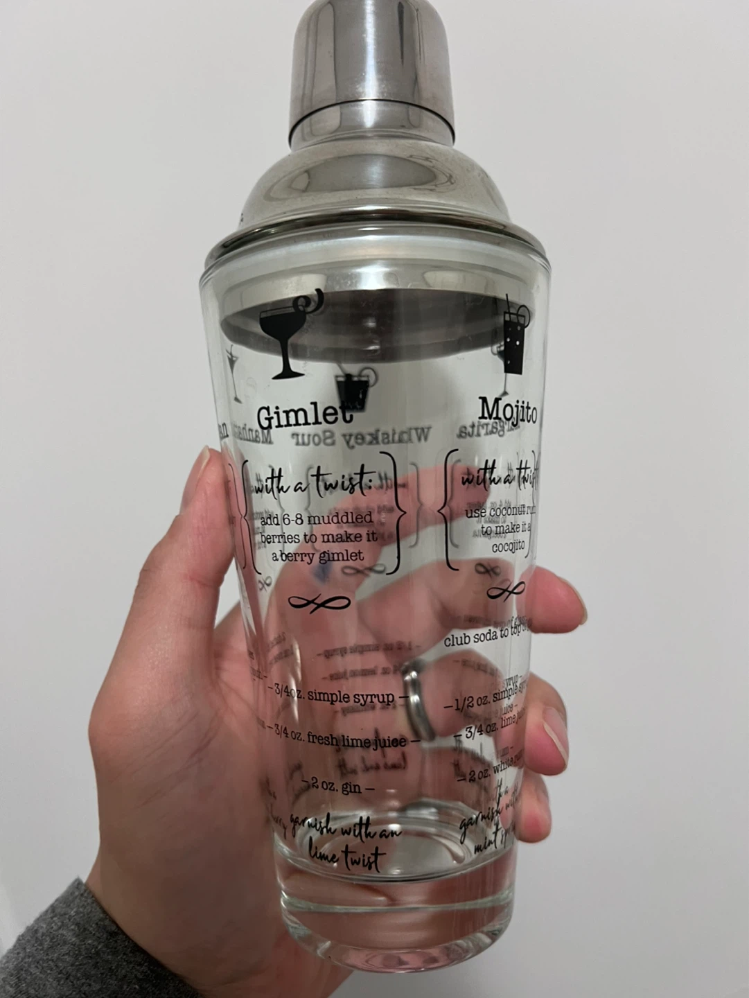 Cocktail Shaker with Drink Recipes