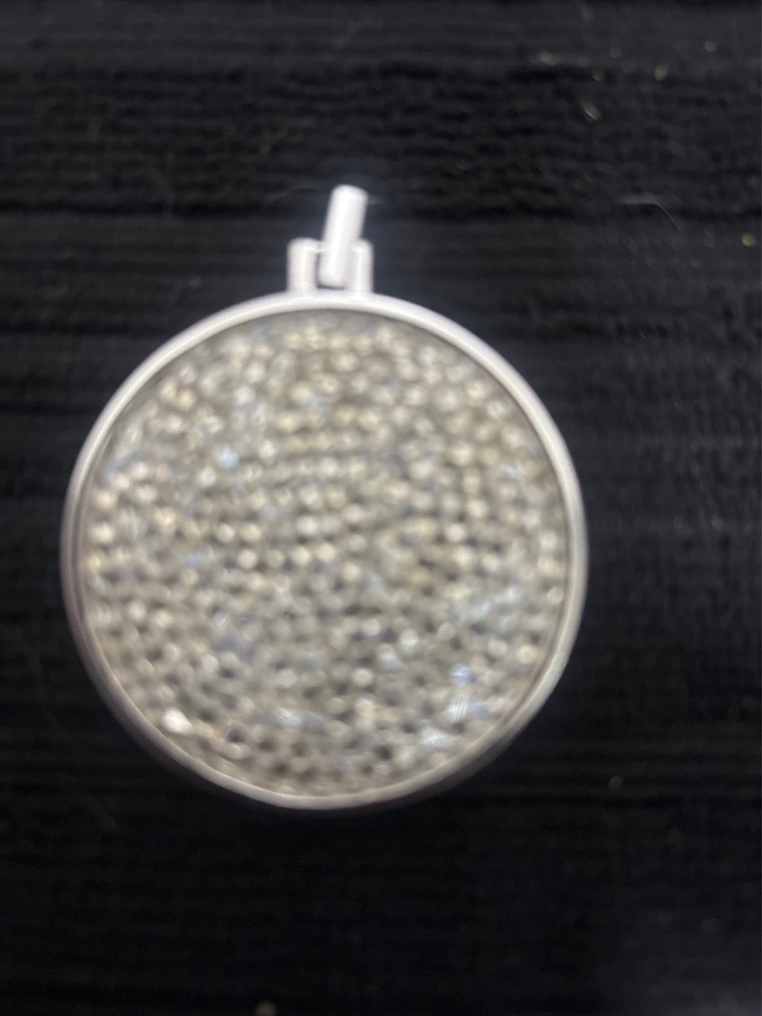 Round Blue & Silver Crystal Pendant Necklace - photo 2