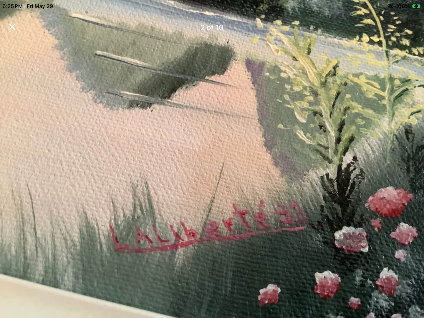 Acrylic Landscape Ptg by Quebec Artist Laliberte 🐞 - photo 2