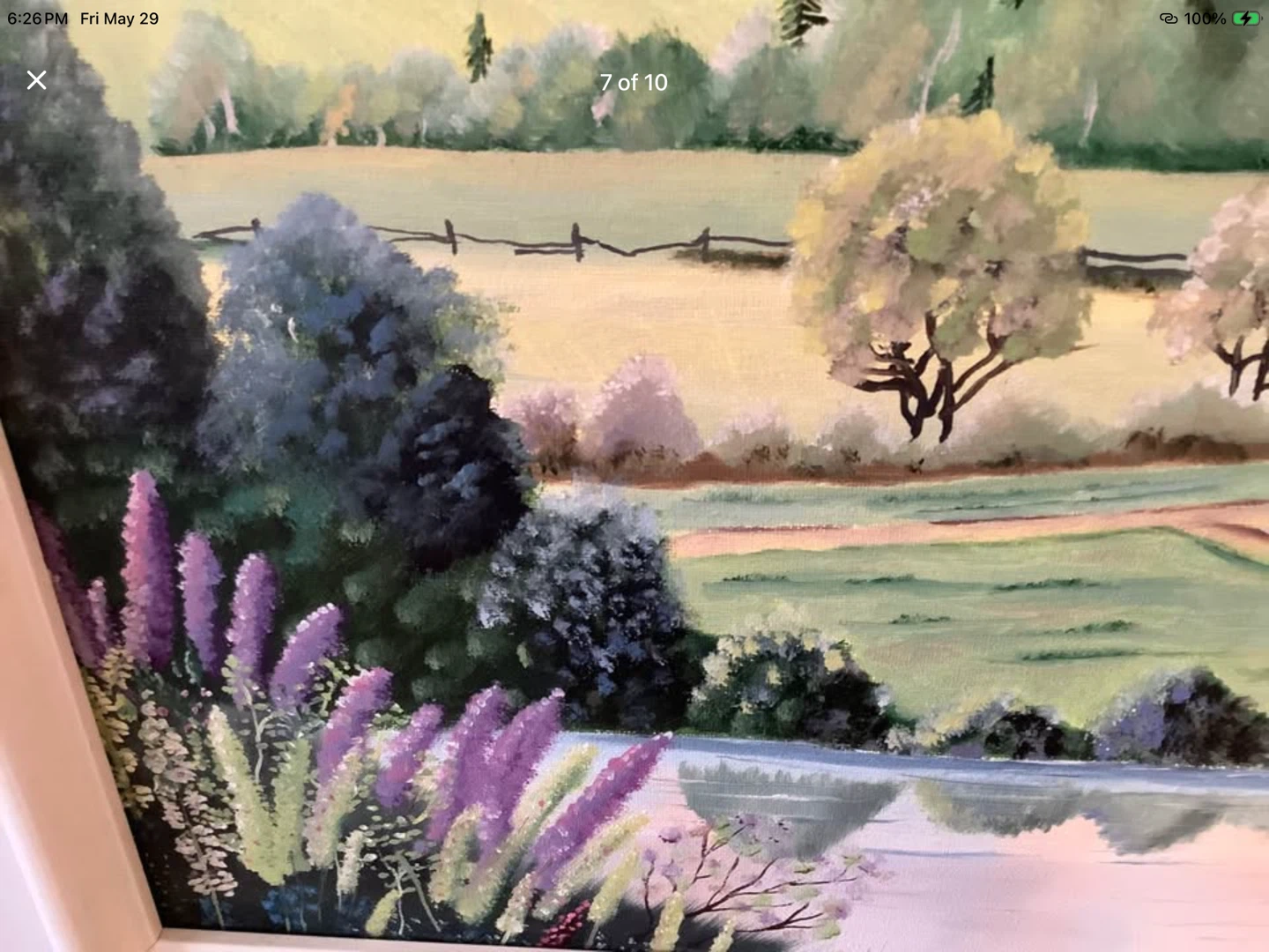 Acrylic Landscape Ptg by Quebec Artist Laliberte 🐞 - photo 4