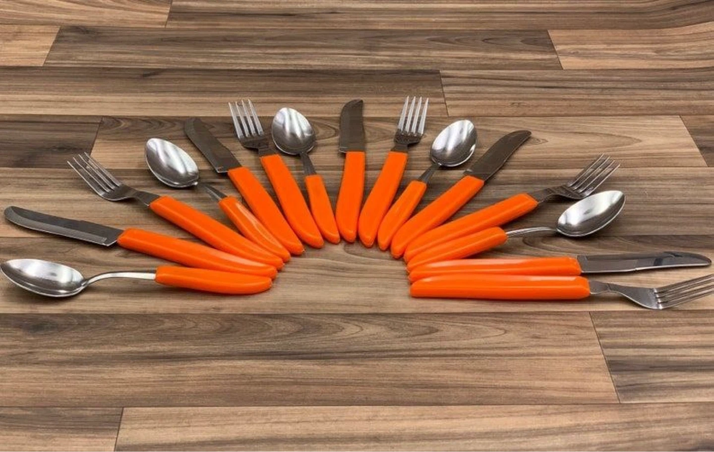 24 Piece Cutlery Set with Orange Handles - photo 2