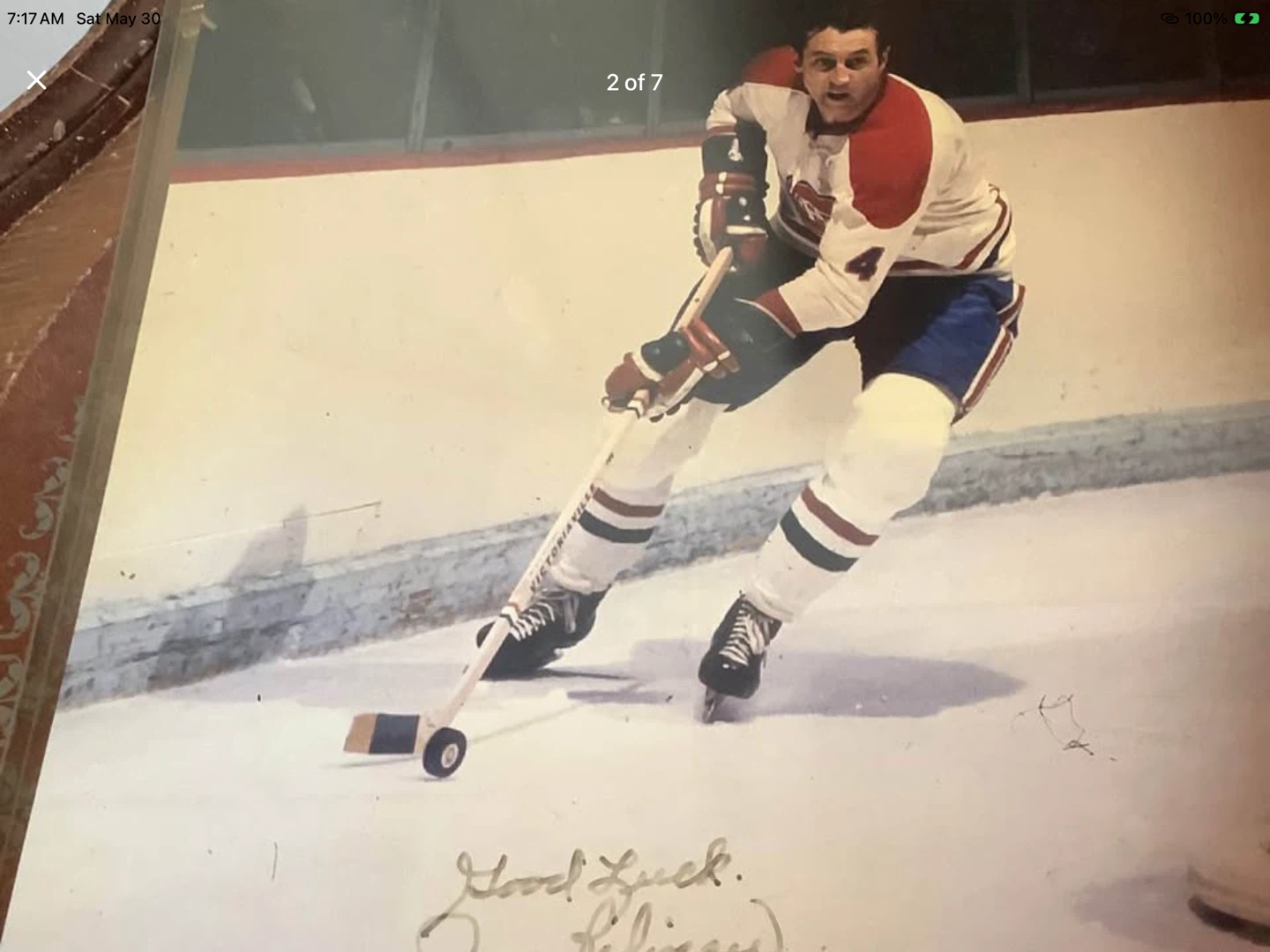 Montreal Cdns Jean Beliveau’s Autographed Photo w COA 🐞 - photo 2