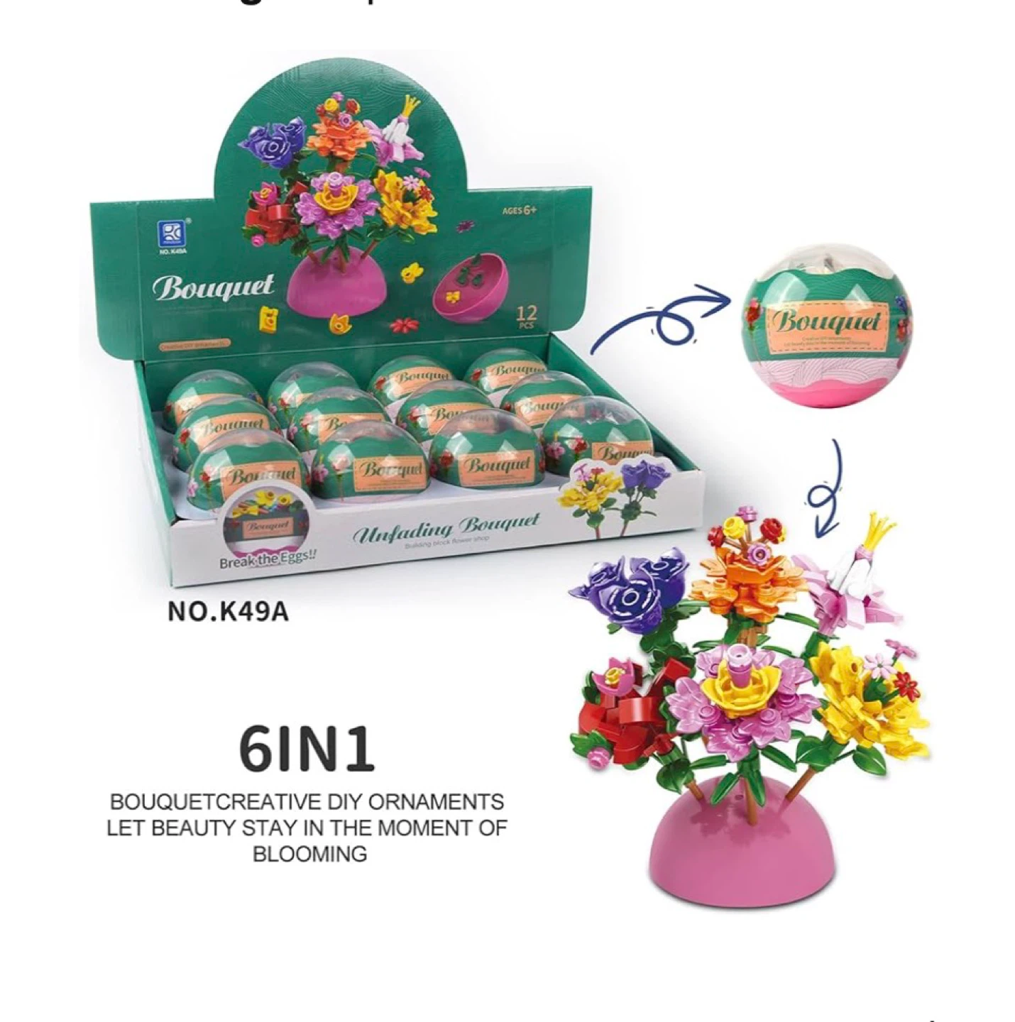Bouquet Building Blocks Set 6-in-1 DIY Ornaments - photo 5