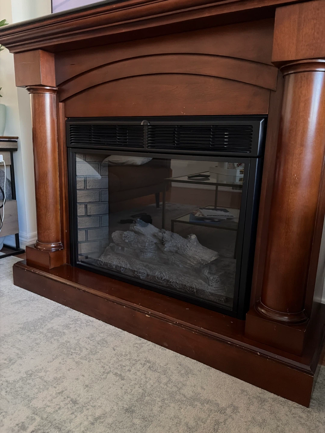 Electric Fireplace with Mantle - photo 3