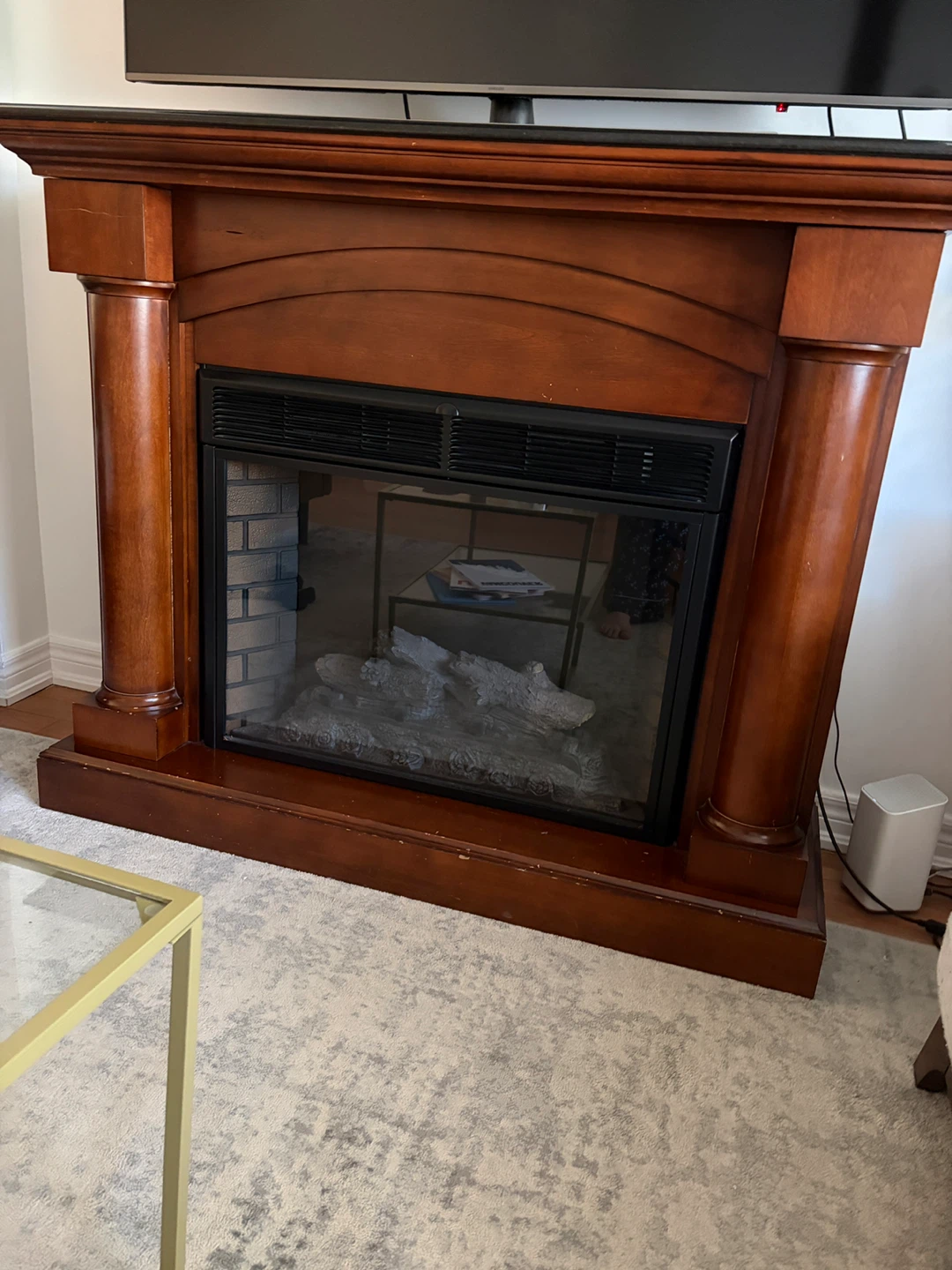 Electric Fireplace with Mantle