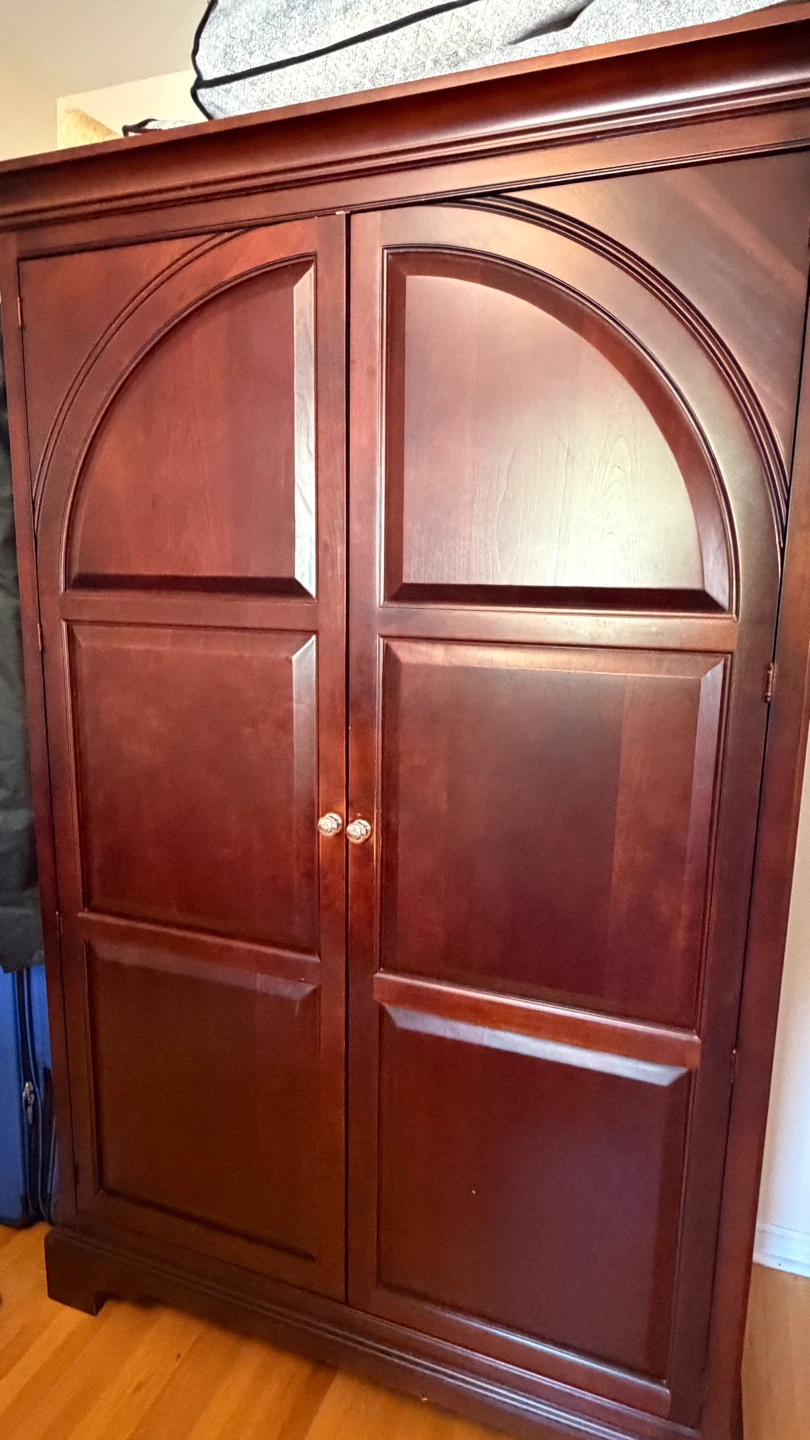 Wooden Wardrobe with Shelves and Drawers - photo 2