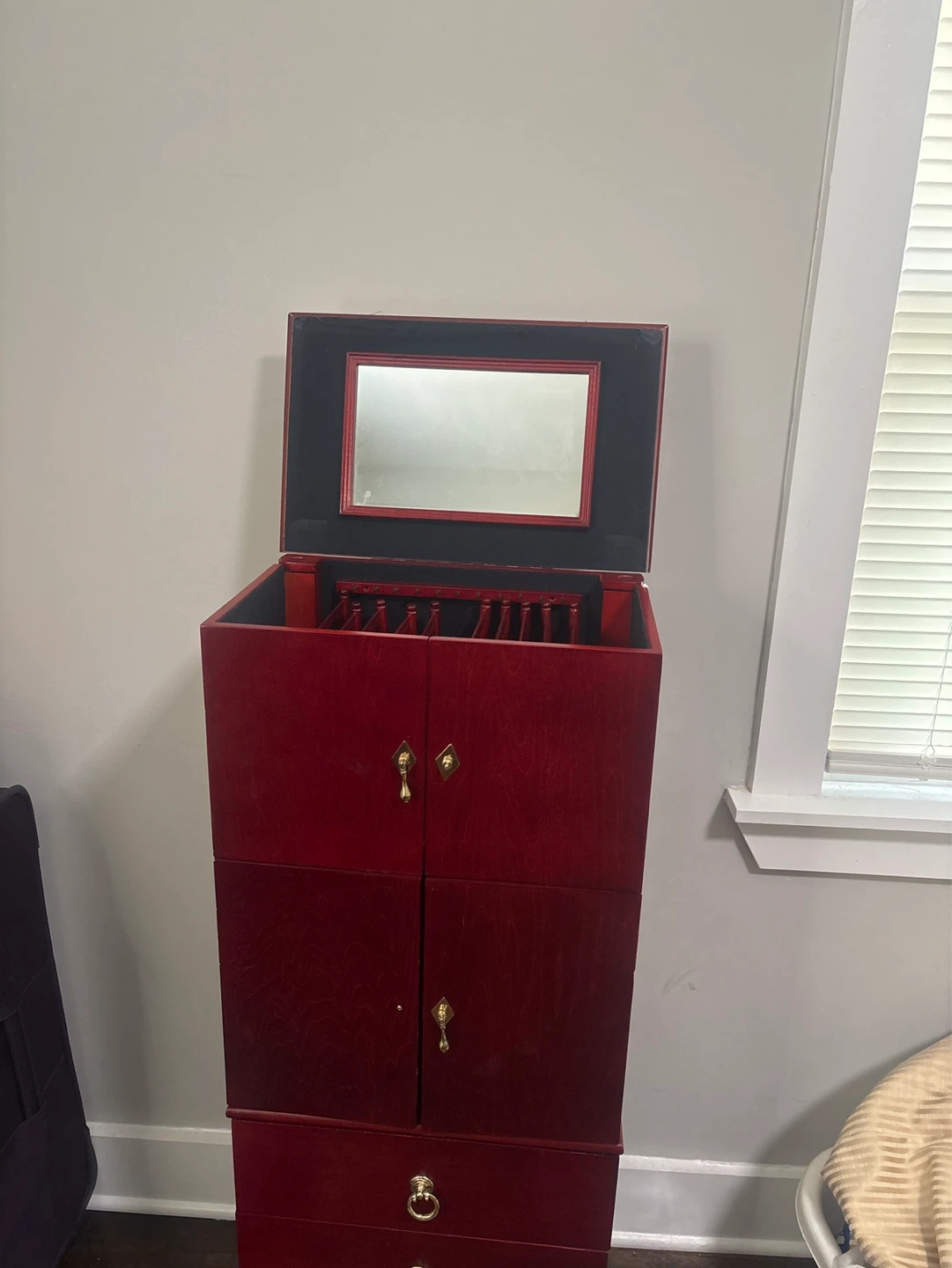 Wooden Jewelry Armoire with Mirror - photo 2