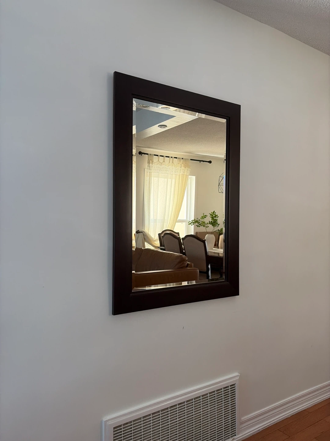 Dark Wood Framed Wall Mirror