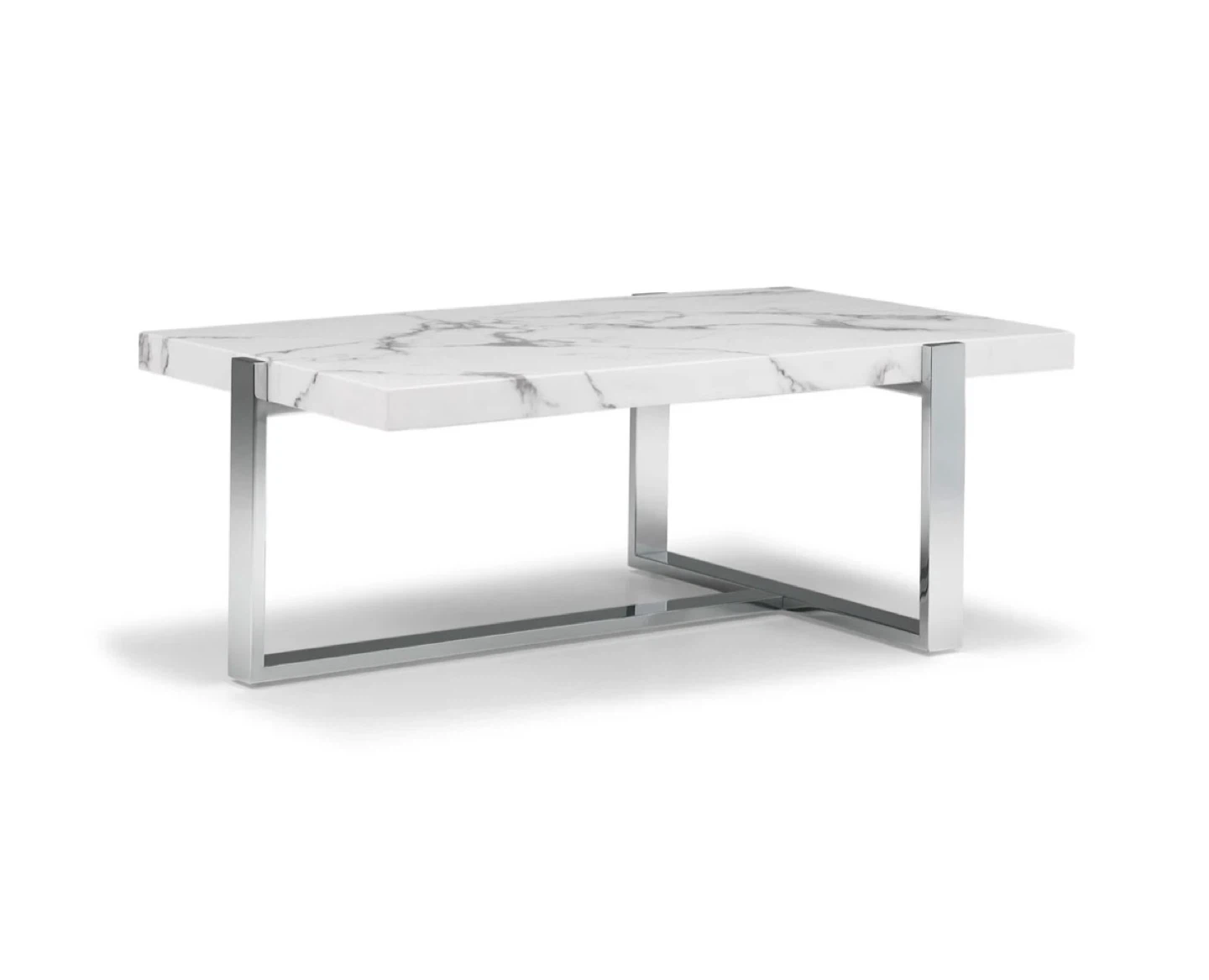 Marble Top Coffee Table with Metal Legs