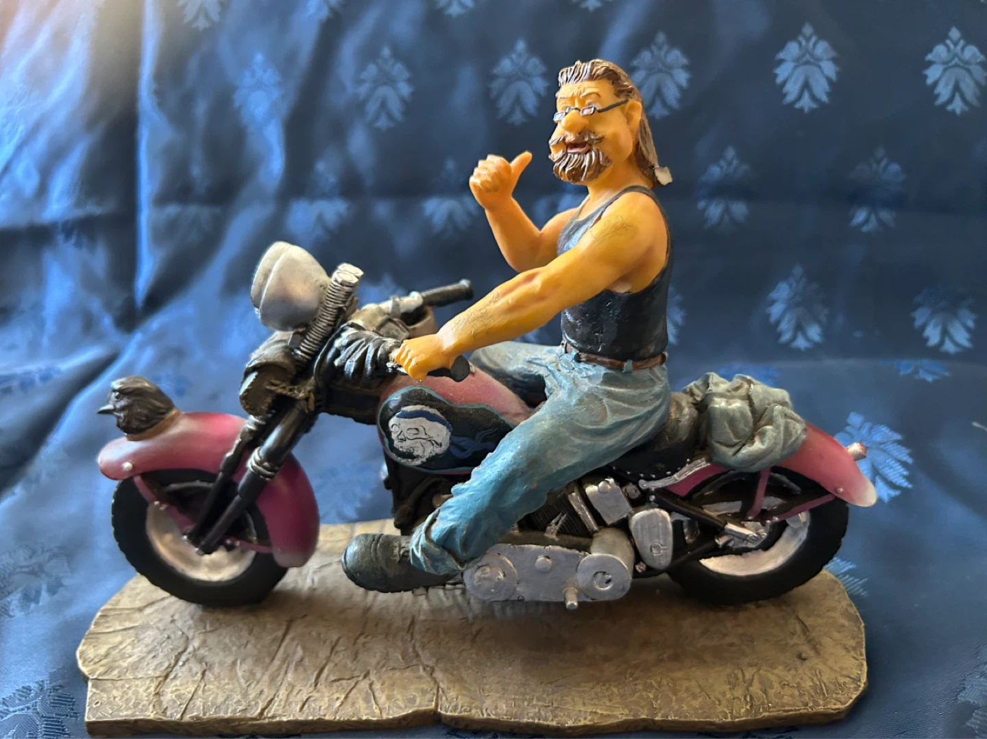 Motorcycle Rider Figurine