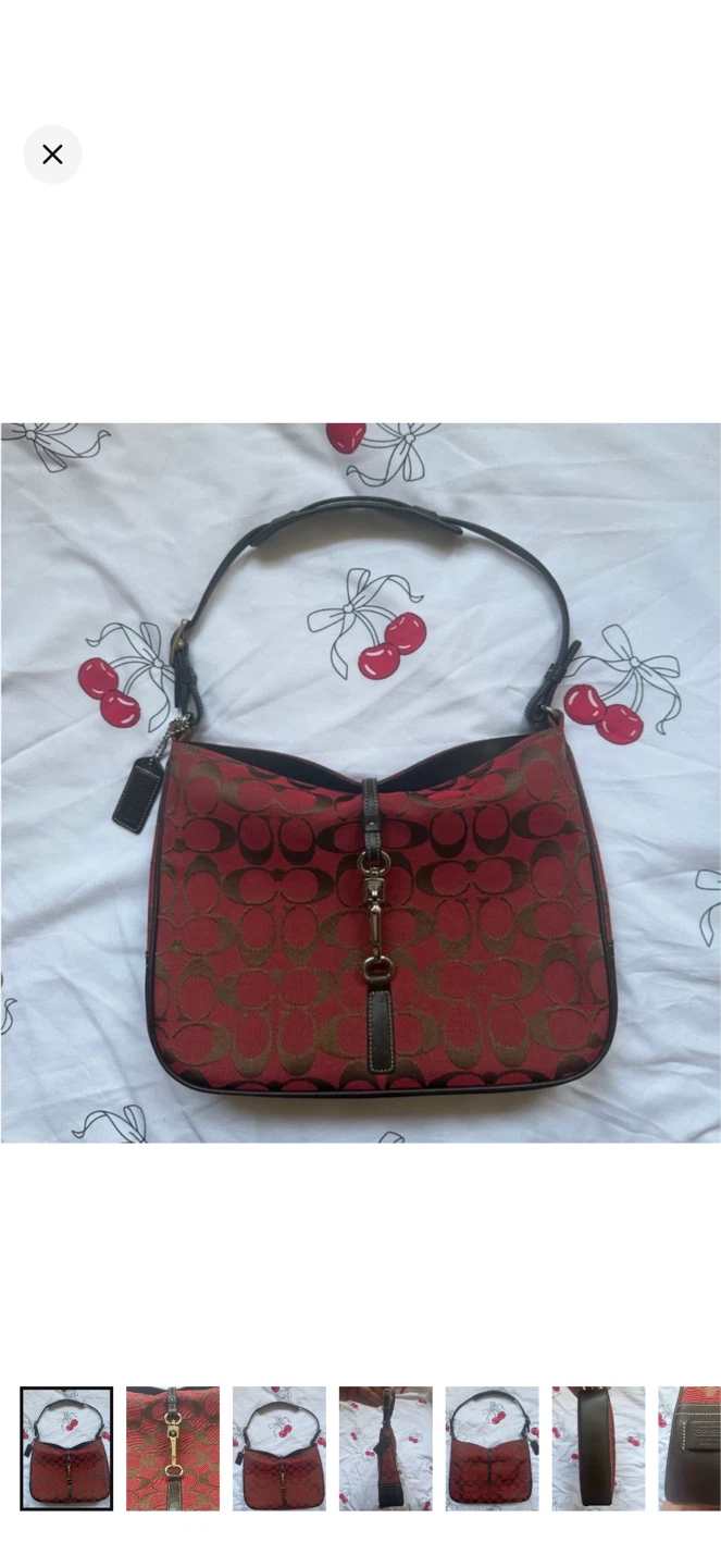 Rare Vintage Coach Hamptons Signature Red Classic Y2K Era