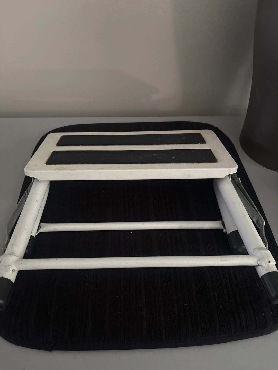 White Folding Metal Step Stool - photo 4