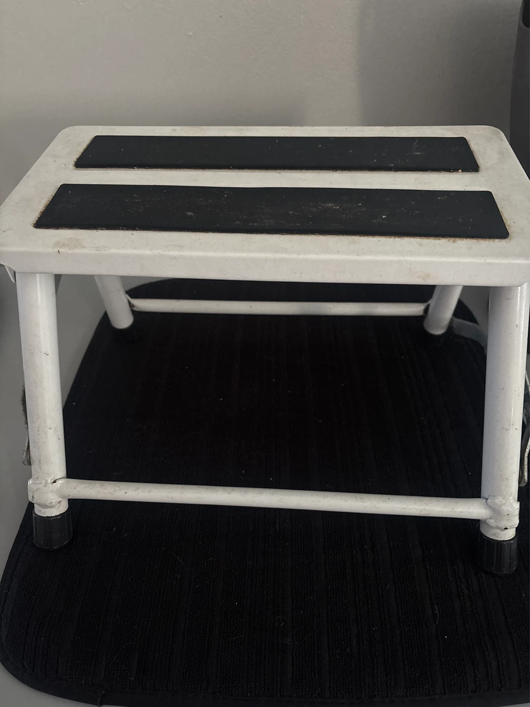 White Folding Metal Step Stool - photo 2