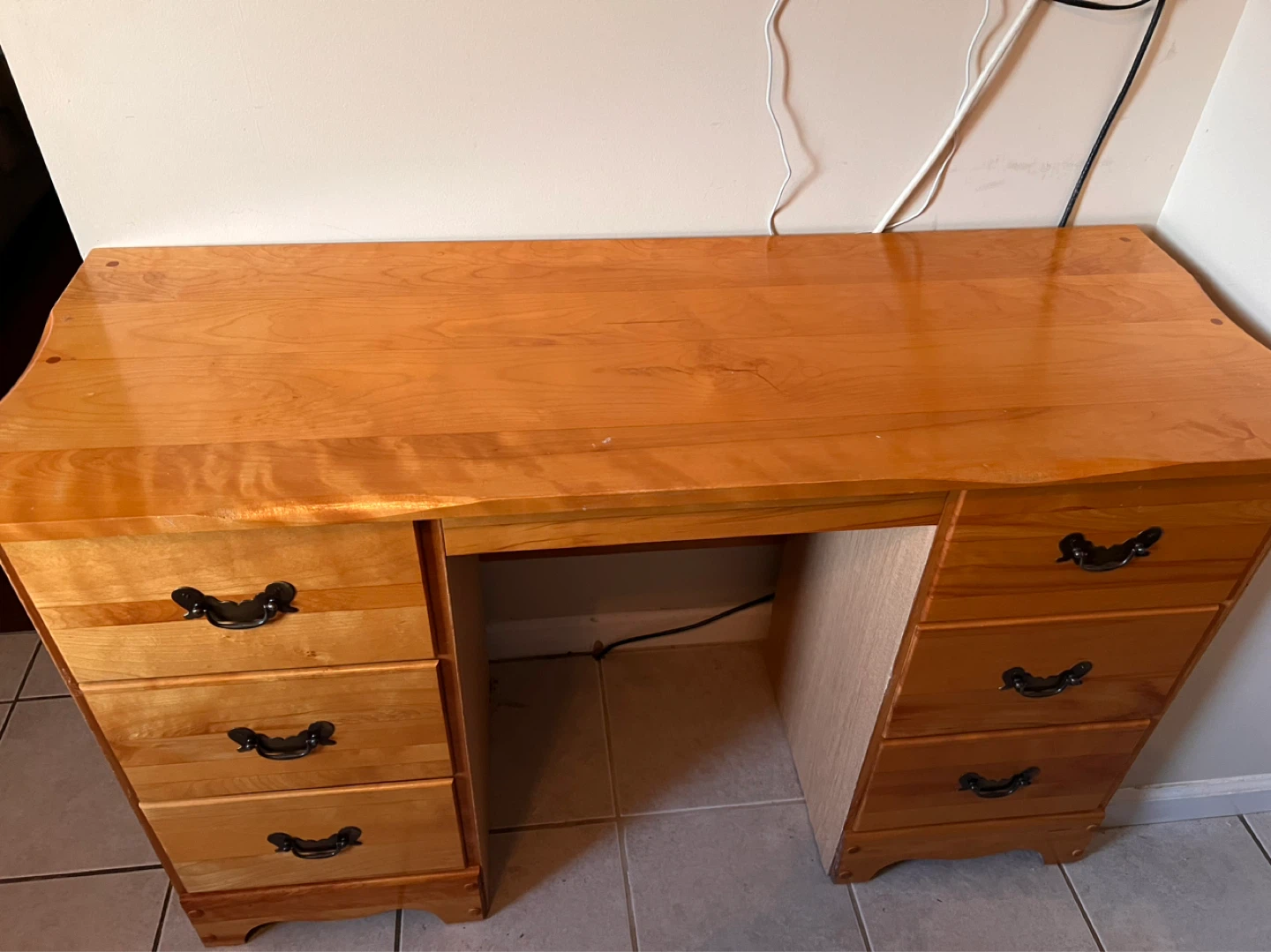 Wooden Desk with Drawers - photo 5