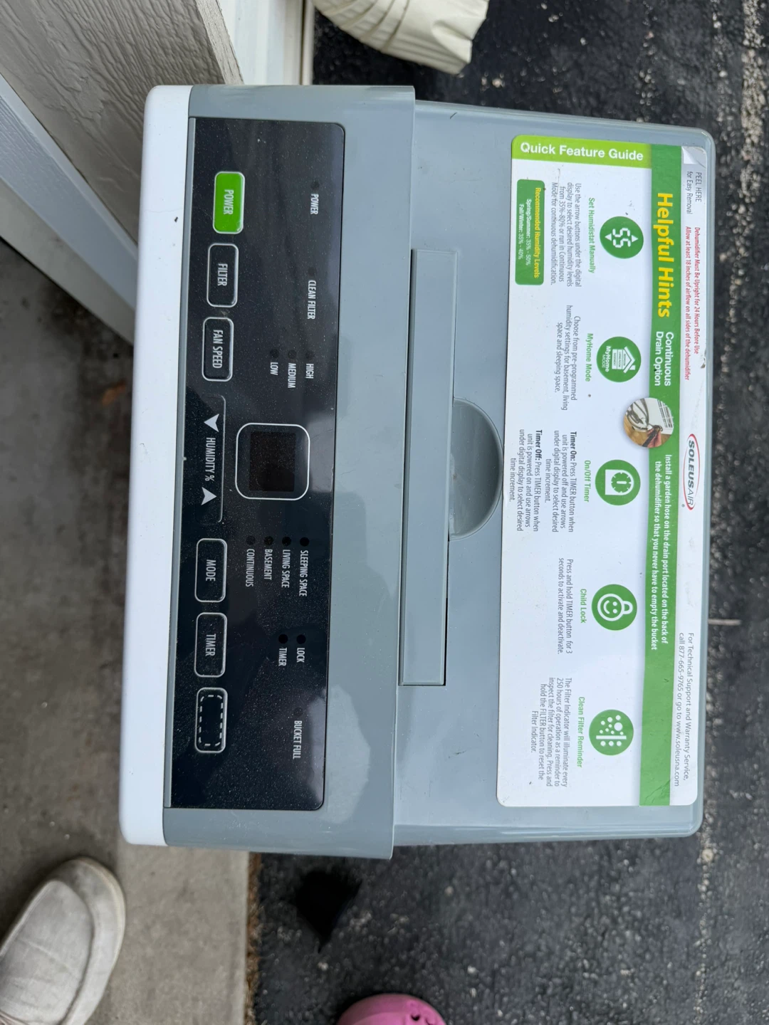 SoleusAir 45 Pint Dehumidifier HMT-045F-A - photo 2