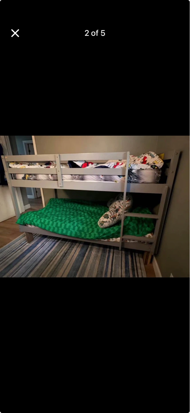 Giantex Twin Over Twin Bunk Bed Frame - Grey
