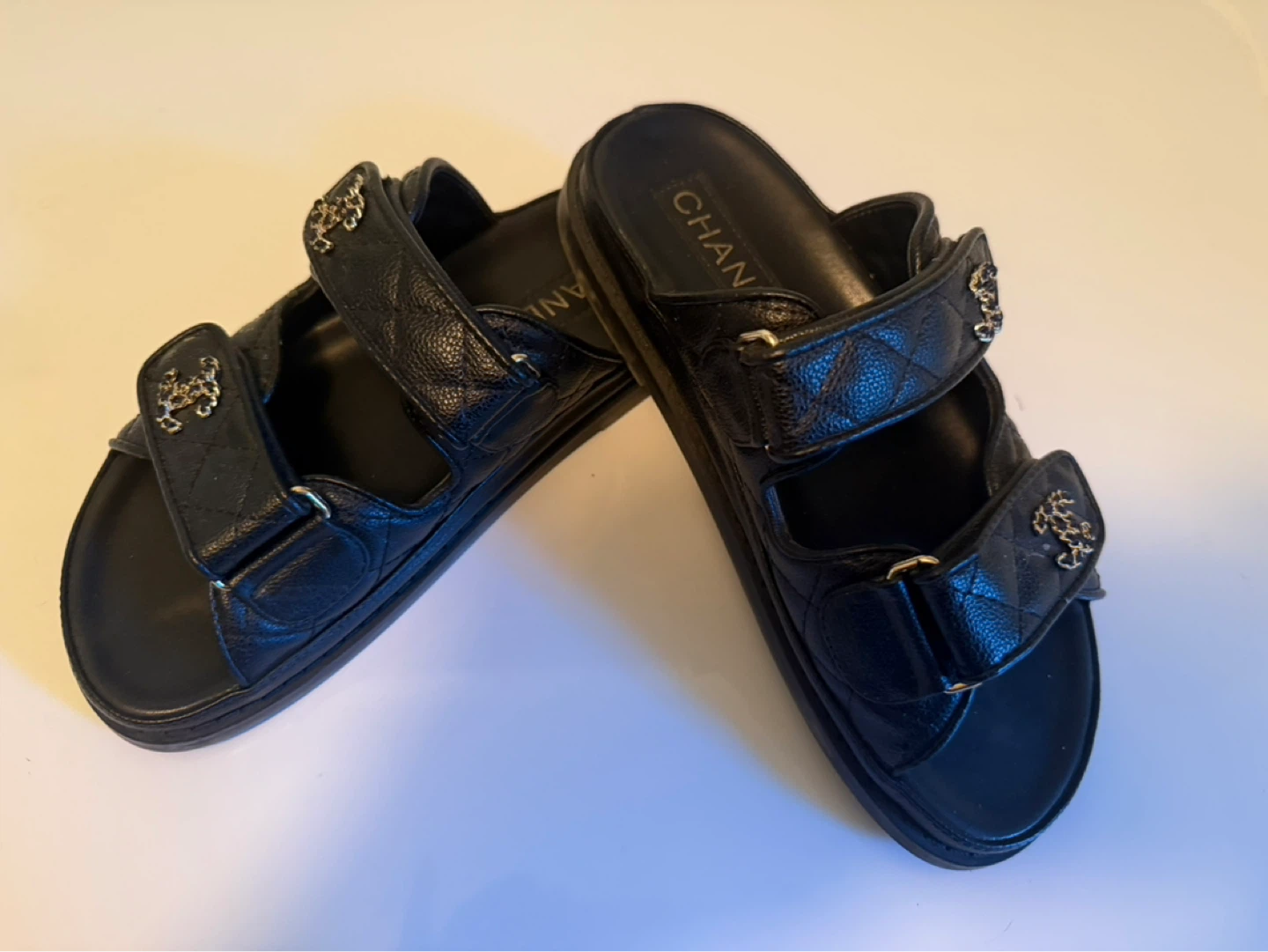 CHANEL Quilted Black Leather Sandals Size 36 - photo 2